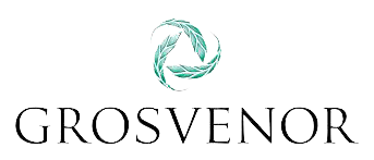 Grosvenor logo with a circular, leaf-like emblem above the company name