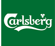 Carlsberg logo with white text on a green background.