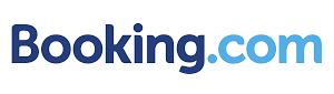 Booking.com logo with the text 'Booking.com' in blue and black font.