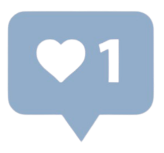 Social media notification icon with a purple heart and the number one.