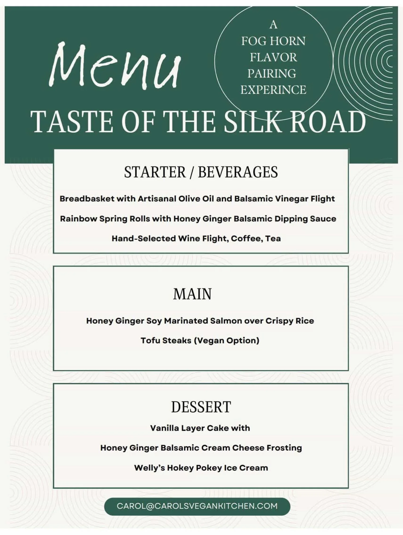 This special event is THIS WEEKEND! On 5/16, we will be featuring a 3 course meal with demonstrations! This event is all about Honey Ginger Balsamic Vinegar. Link to register in comments.