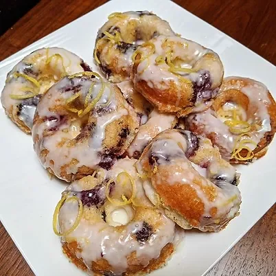 Lemon Blueberry Donuts with Fused Lemon Olive Oil