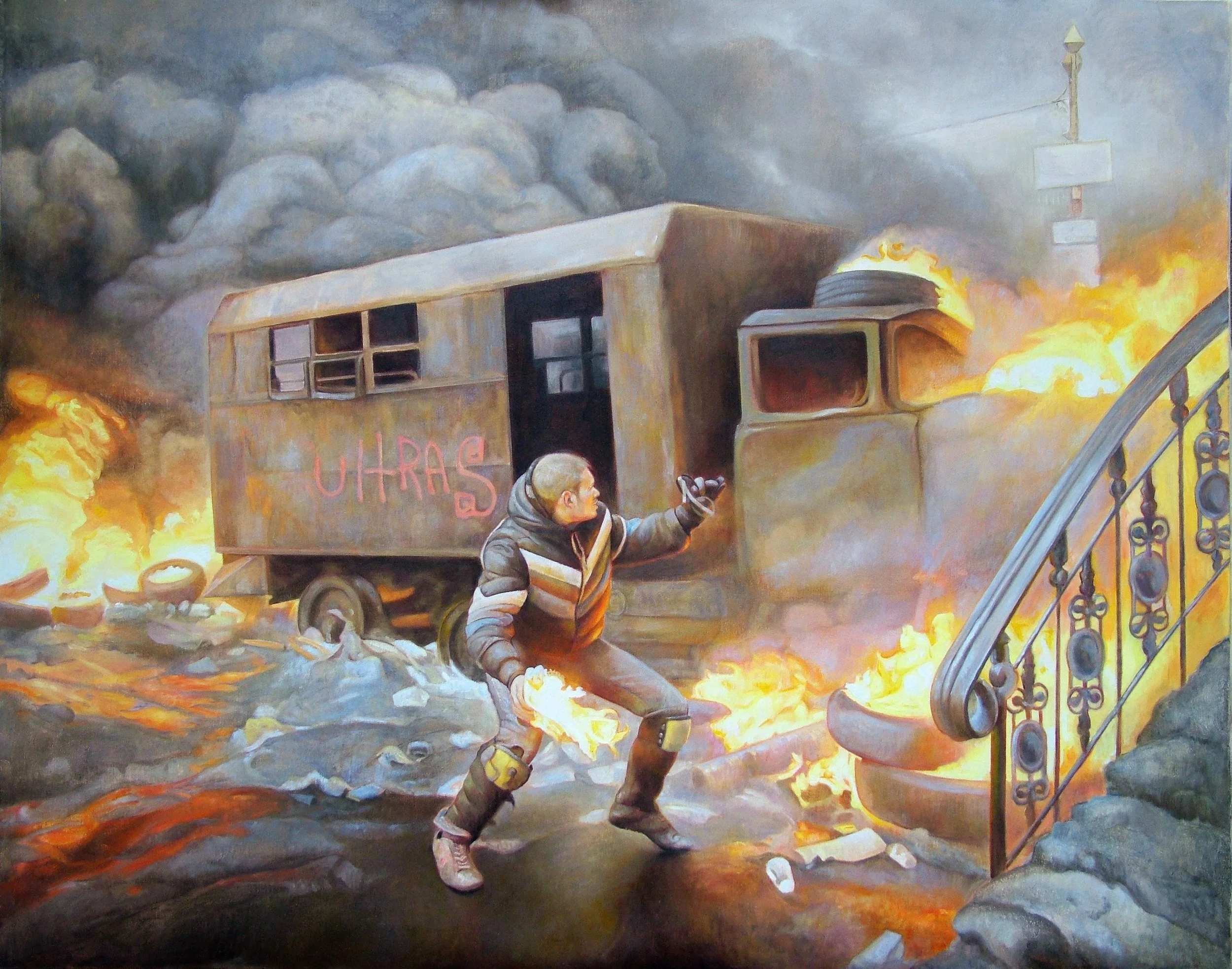 Riot paintings by David Molesky