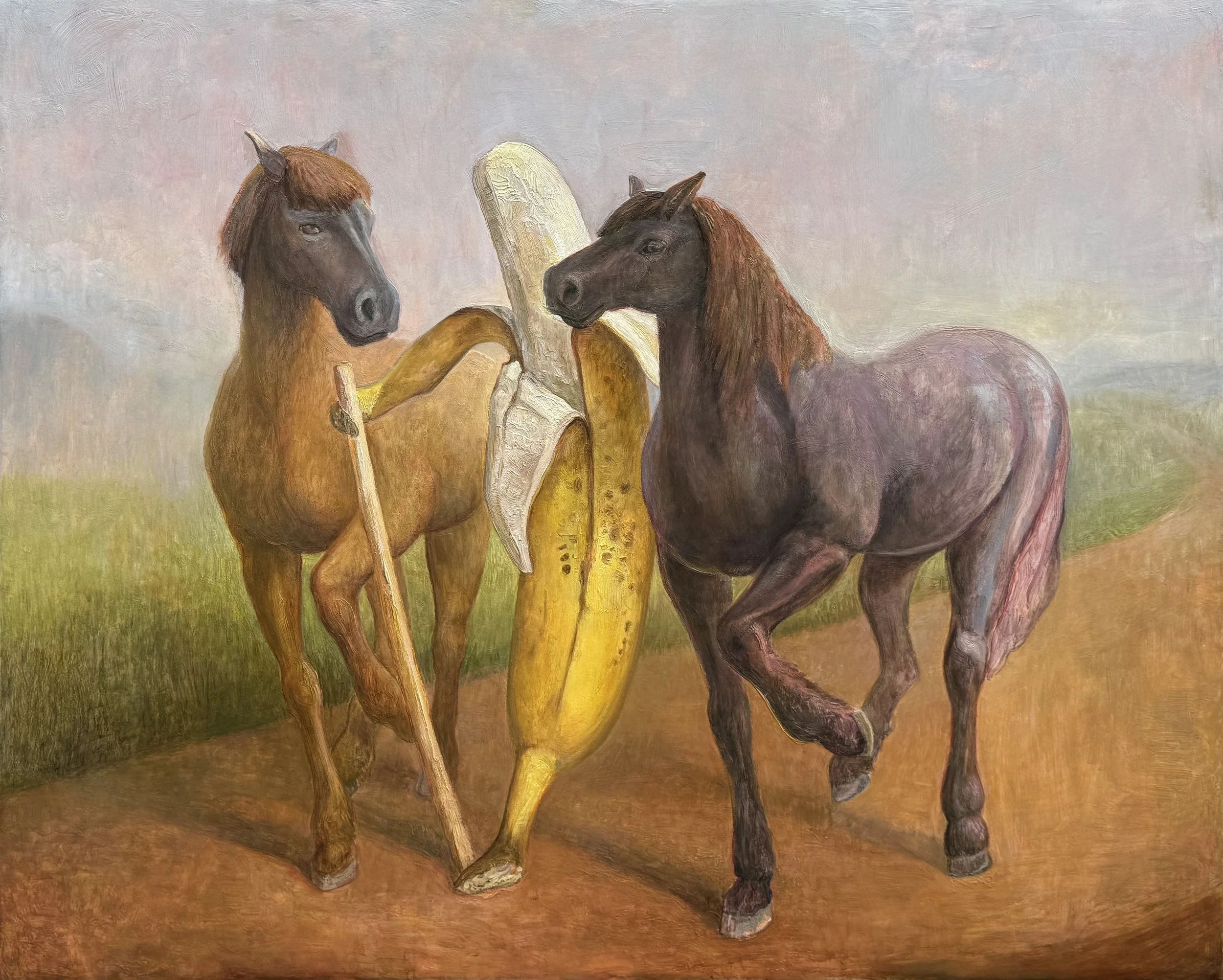With Two Horses — 2024, oil on canvas /// 48x60 (122x153)