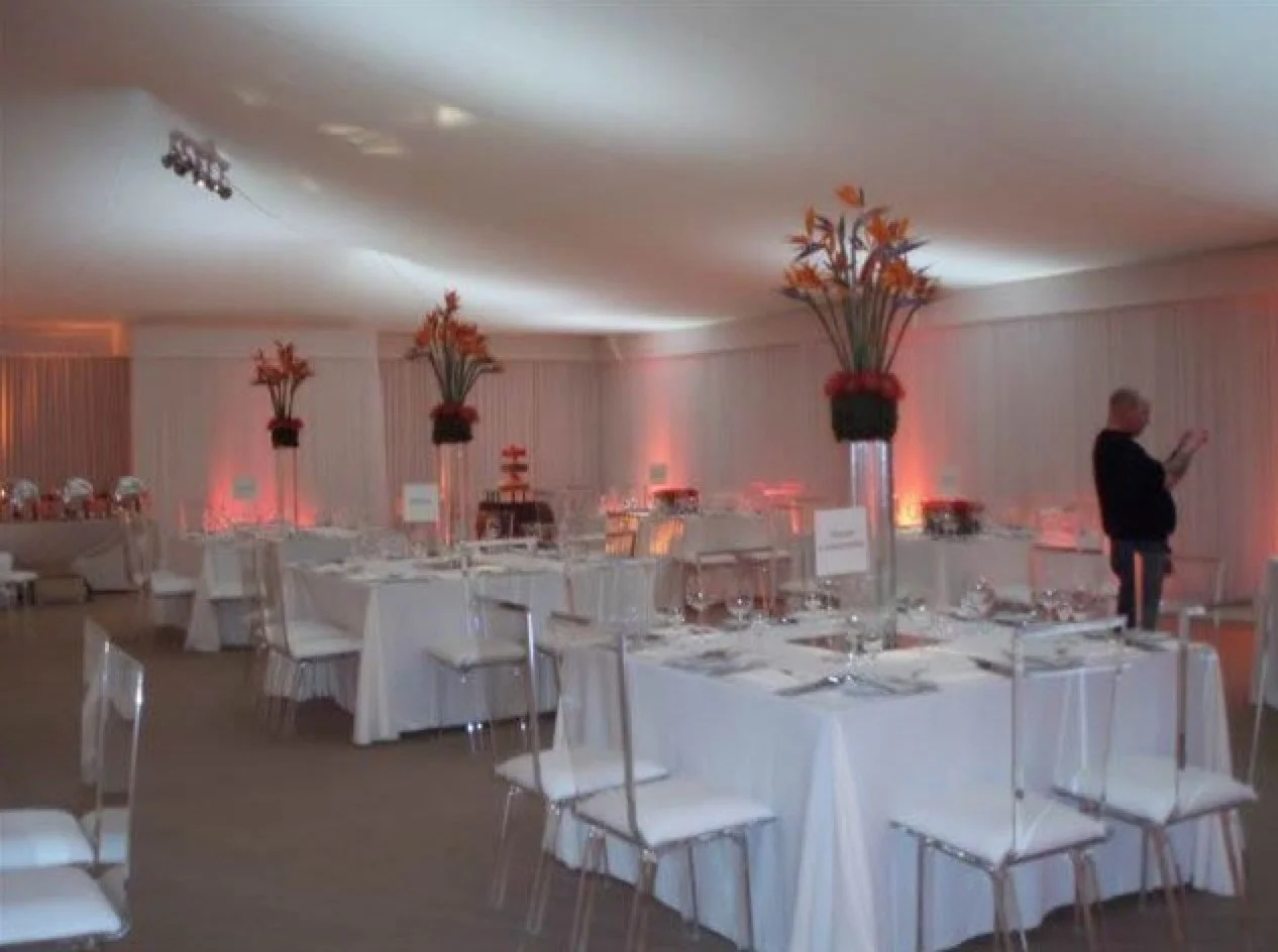 Tack off marquee ceiling for wedding marquees