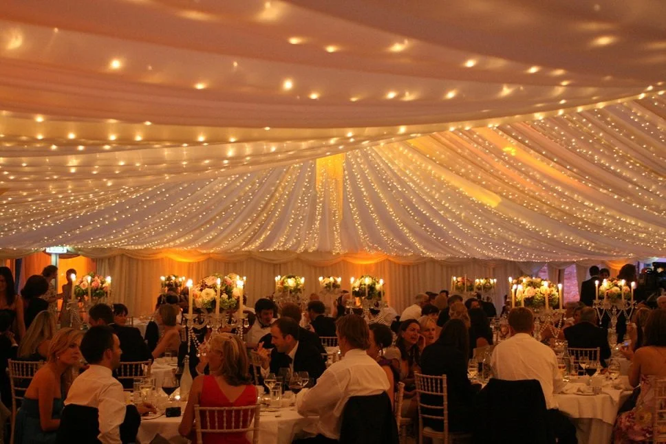 Fairy light marquee ceiling for wedding marquees
