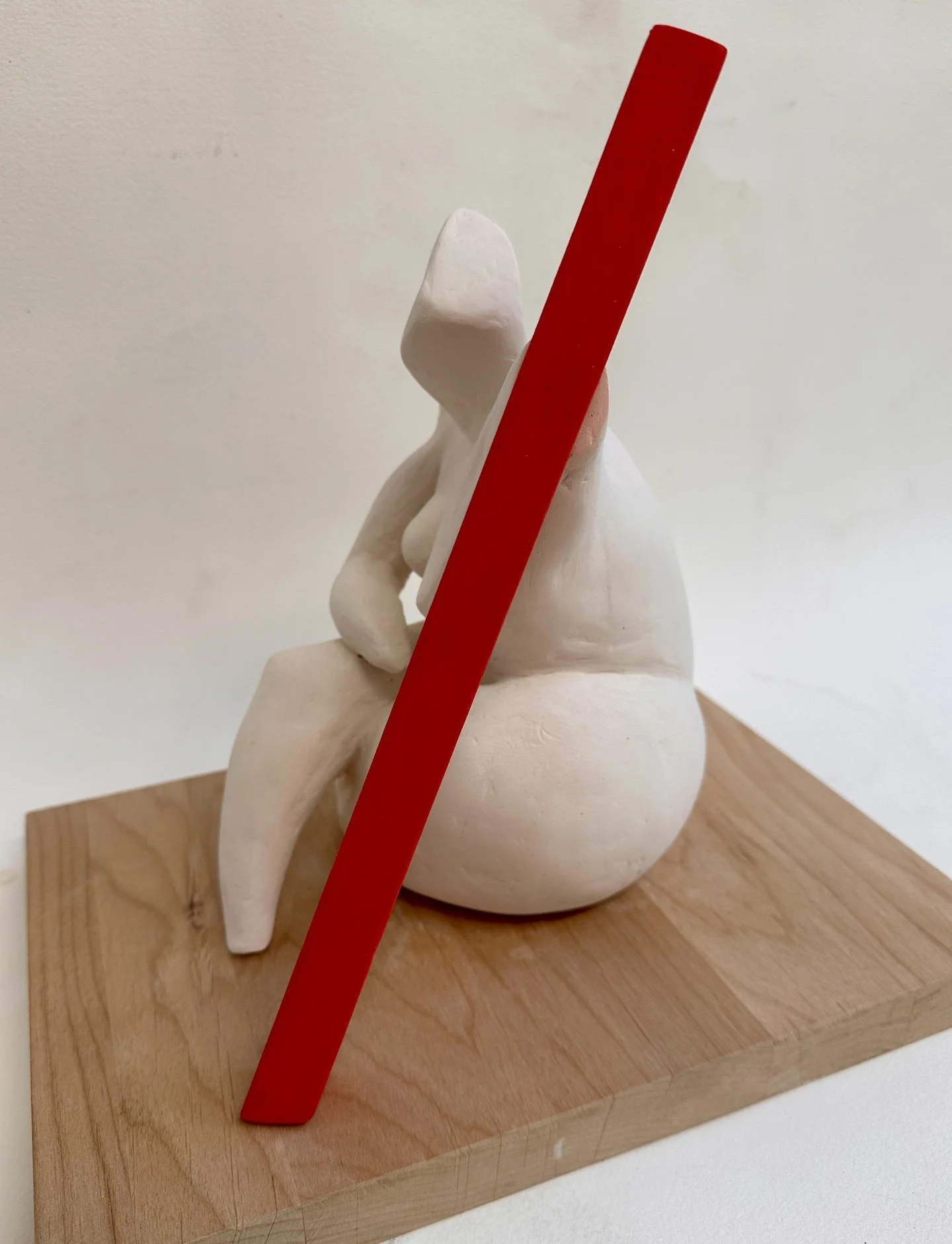 Christine Bacha-Rizk, Leaning on Geometry 2, Fired Clay.JPG