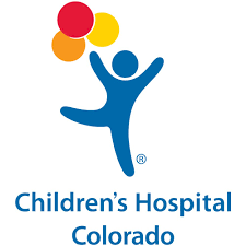 Children's Hospital Colorado logo with a stylized blue child figure and three balloons in red, yellow, and blue.