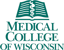Logo of the Medical College of Wisconsin featuring an open book with a medical caduceus symbol.
