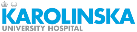 Karolinska University Hospital logo in blue and gray text.