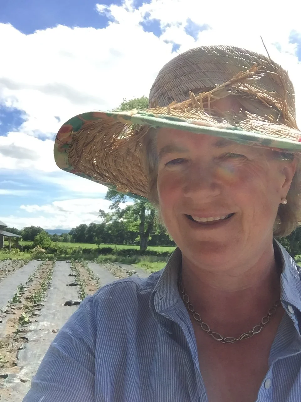Ronnie-Murray-Poore in her Scottish tea garden