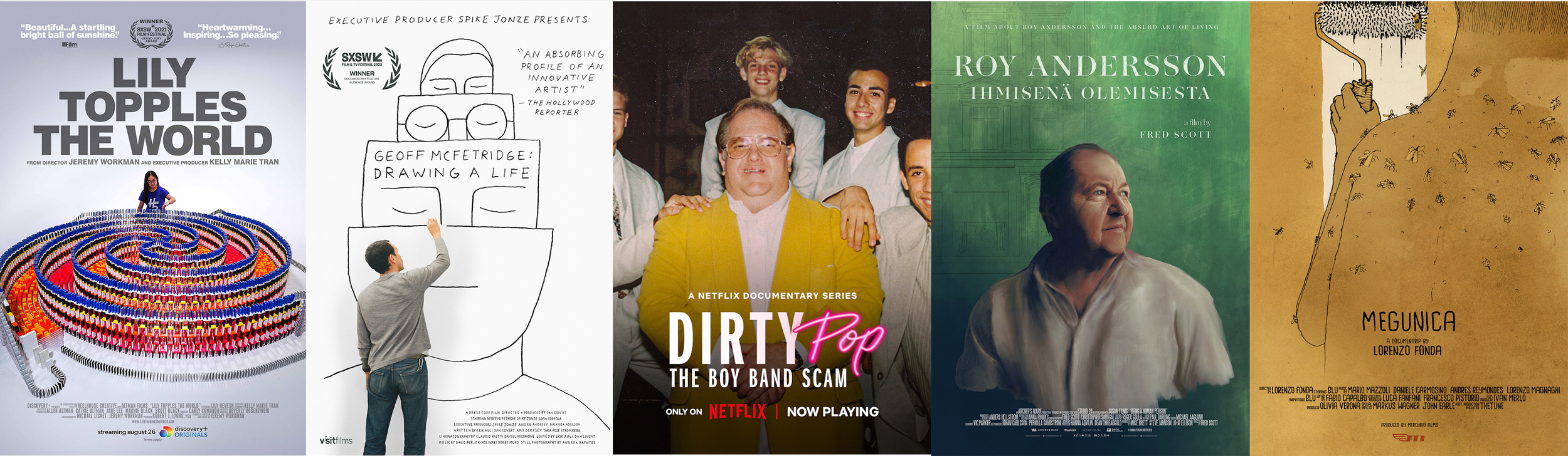 Selection of film posters from projects Tomas Leach has consulted on