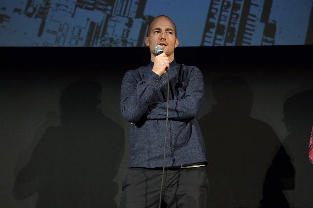 Tomas Leach presenting The Lure at the premiere at DocNYC