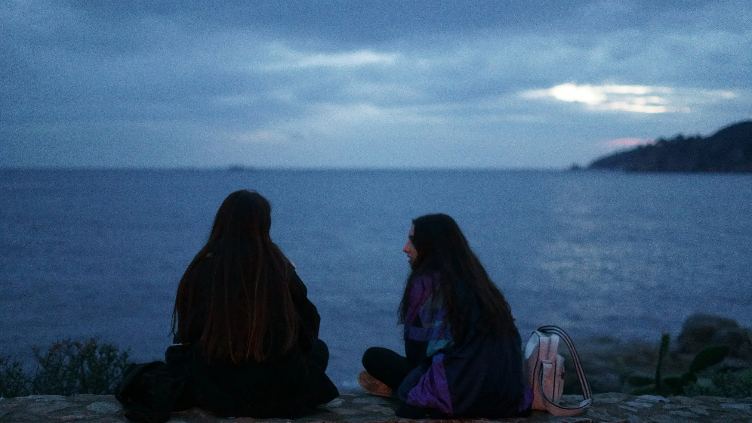 Alba and Anna whilst filming Alba: Not Everyone Will Be Taken Into the Future