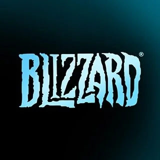 Blizzard logo with blue text on a dark background.