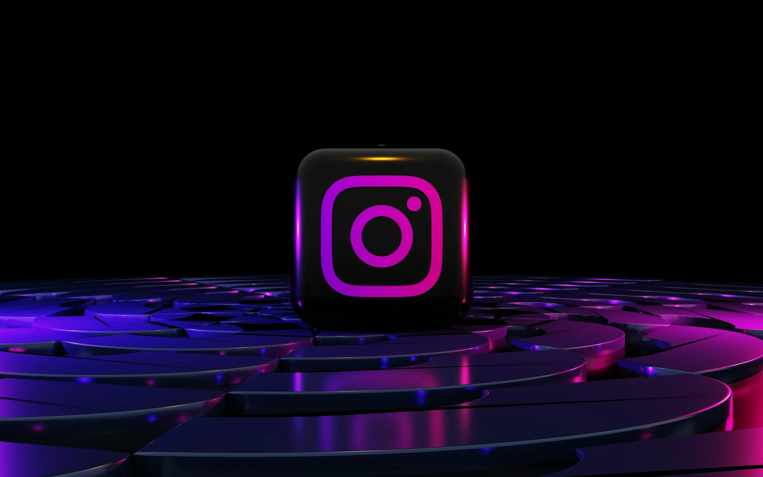 3D image of an Instagram logo icon