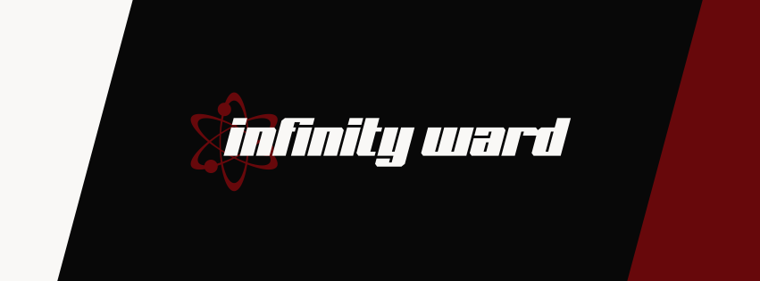 Infinity Ward logo with stylized text and atomic symbol