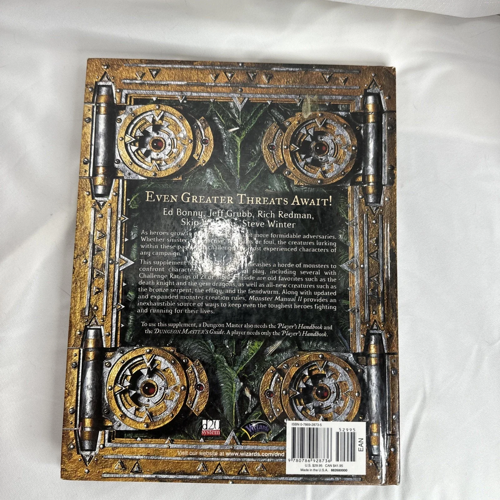 Monster Manual II Dungeons & Dragons 3.5 D&D 3rd Edition HC 1st Print VG