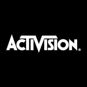Activision logo in white text on a black background.