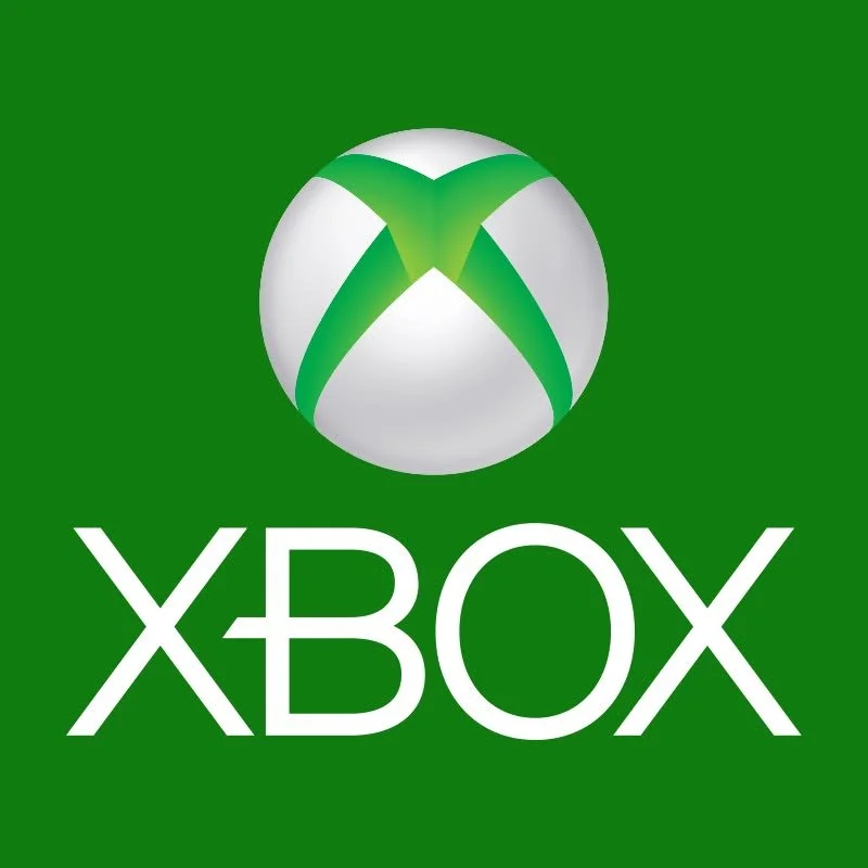 Green background with the white Xbox logo above the word Xbox in white text.