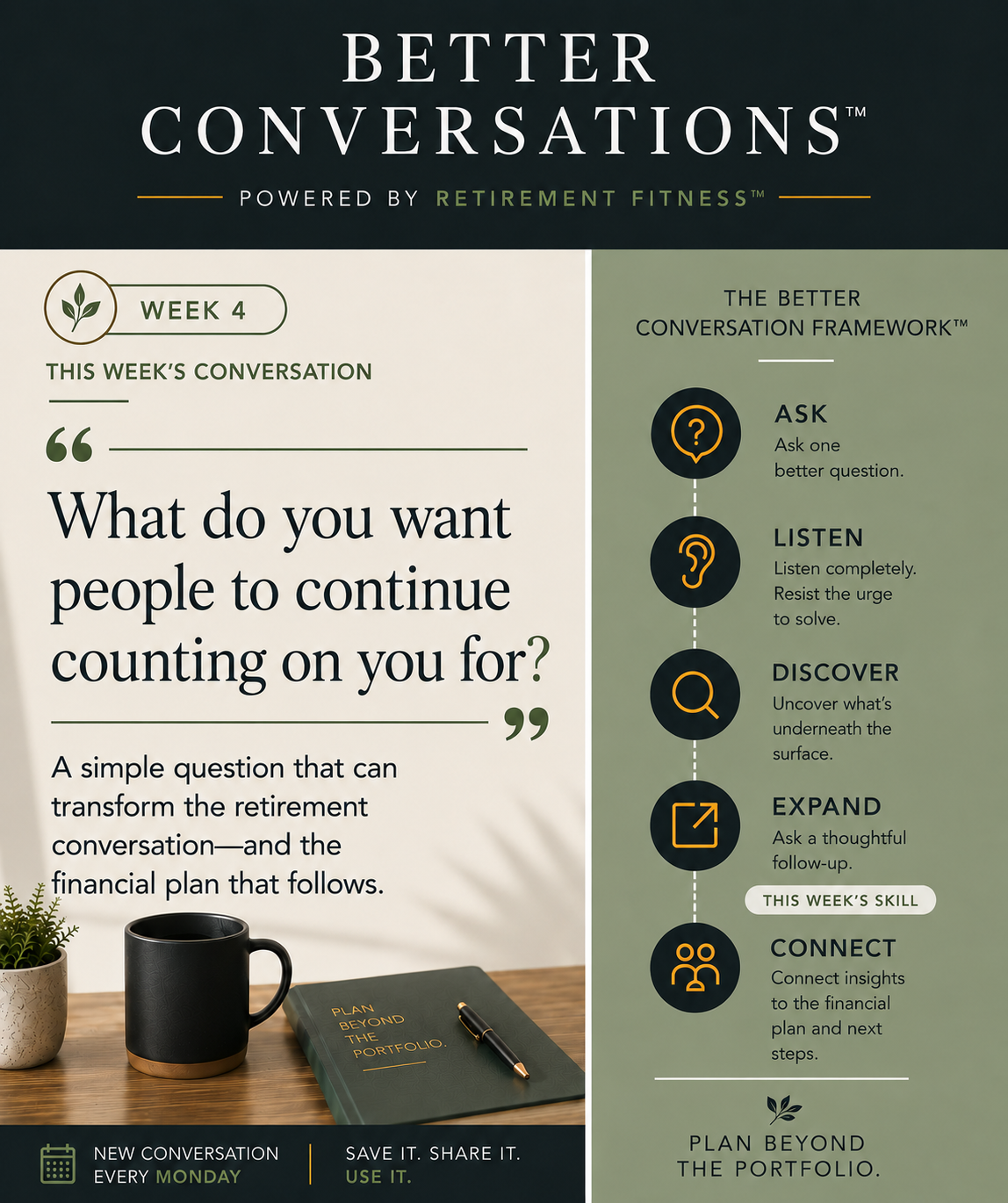 “What do you want people to continue counting on you for?”
