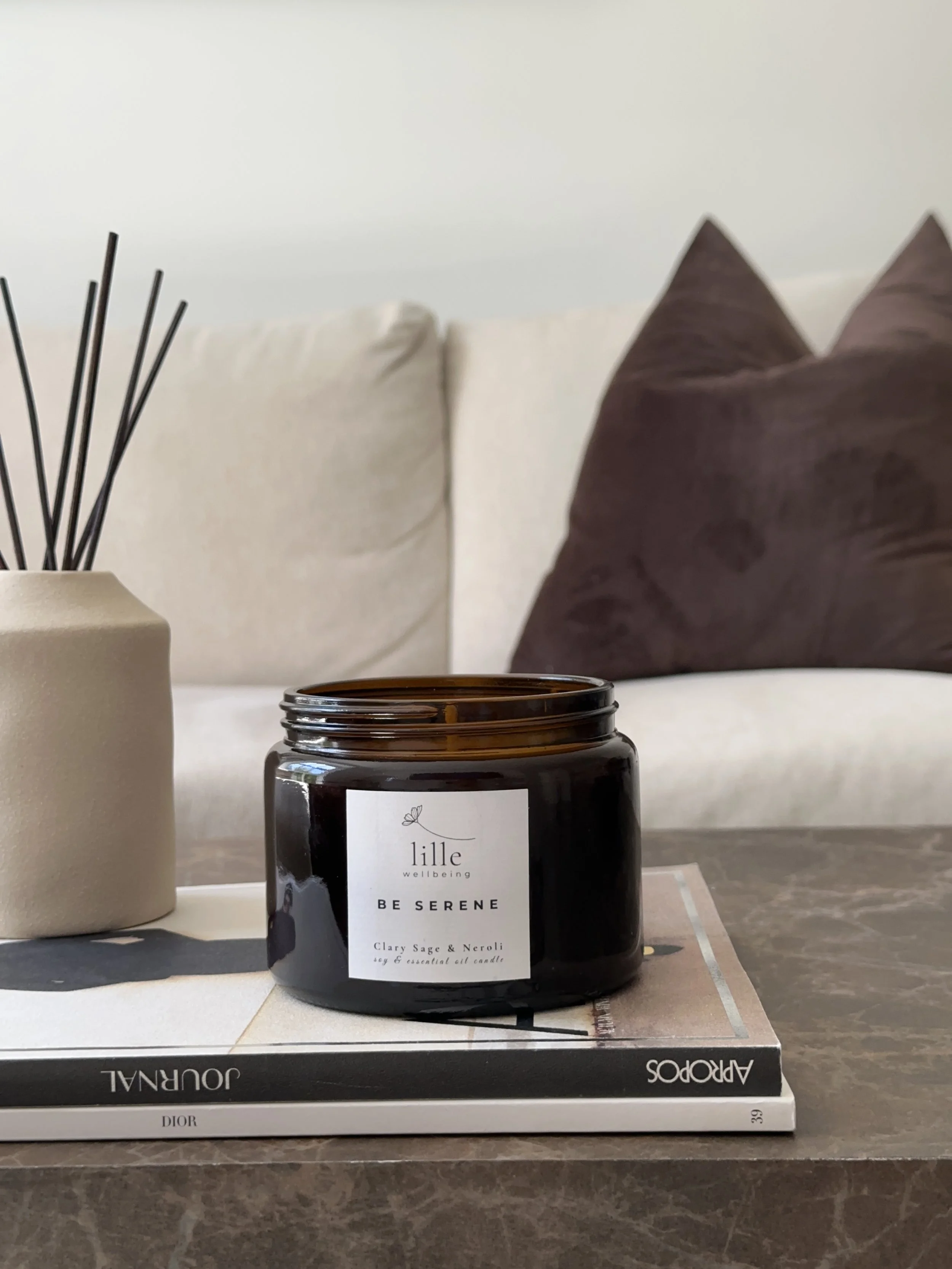 Be Serene - Clary Sage & Neroli Soy Candle -  Chocolate Amber 450g