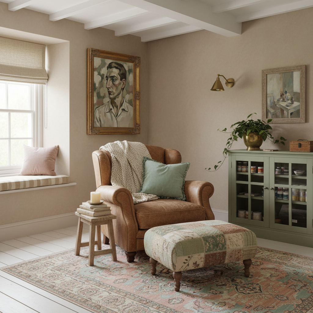 Reading nook in Bloomsbury inspired home