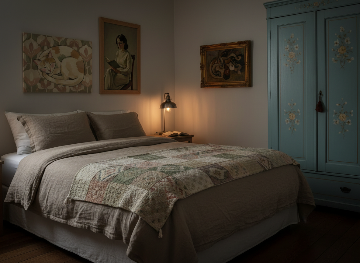 Bloomsbury style inspired bedroom