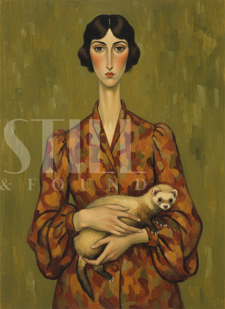 Autumn & the Ferret - Digital Art Print (Download)