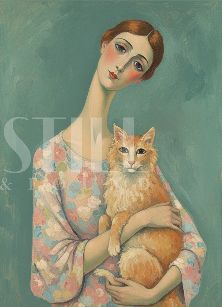 Flora Holds Foxy - Digital Art Print (Download)