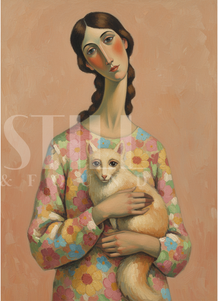 Shelby Holds Shiba - Digital Art Print (Download)