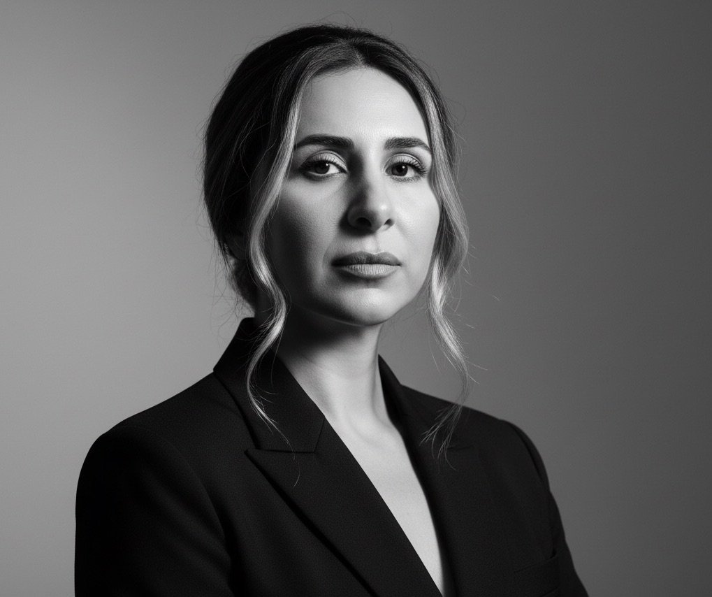 Portrait of  a woman in black and white