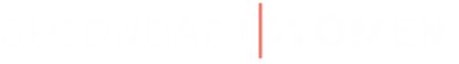 The logo of Second Act Women, with black and red text on a white background.