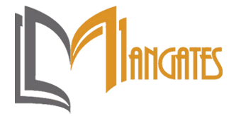 Logo featuring an open book with stylized pages and the words 'MLangates' next to it.