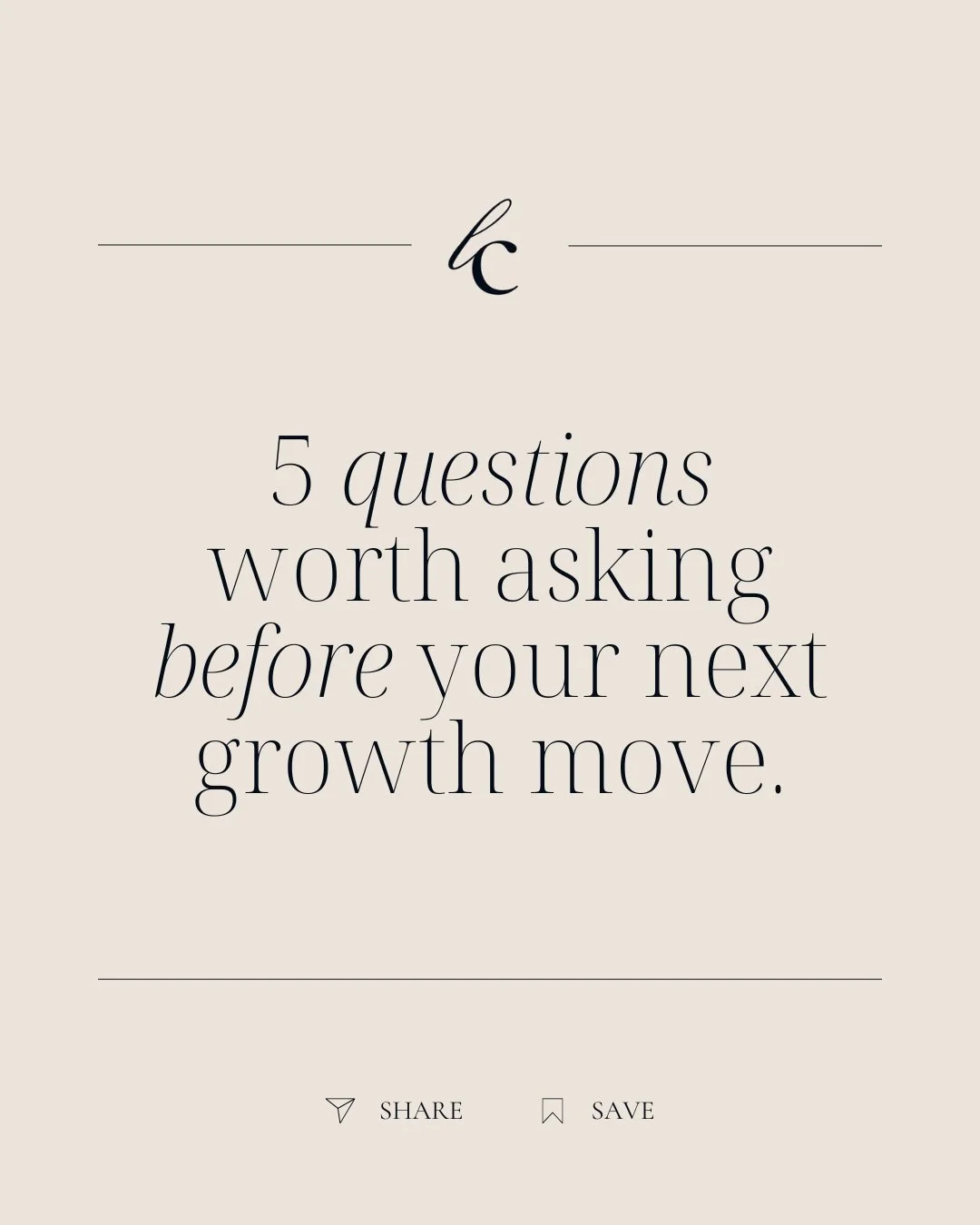 Before you add another initiative, another hire, another push &mdash; it's worth asking a few honest questions first!

Save this one and run it past your leadership team this week...

If the answers surprise you, that's usually a good indicator of wh