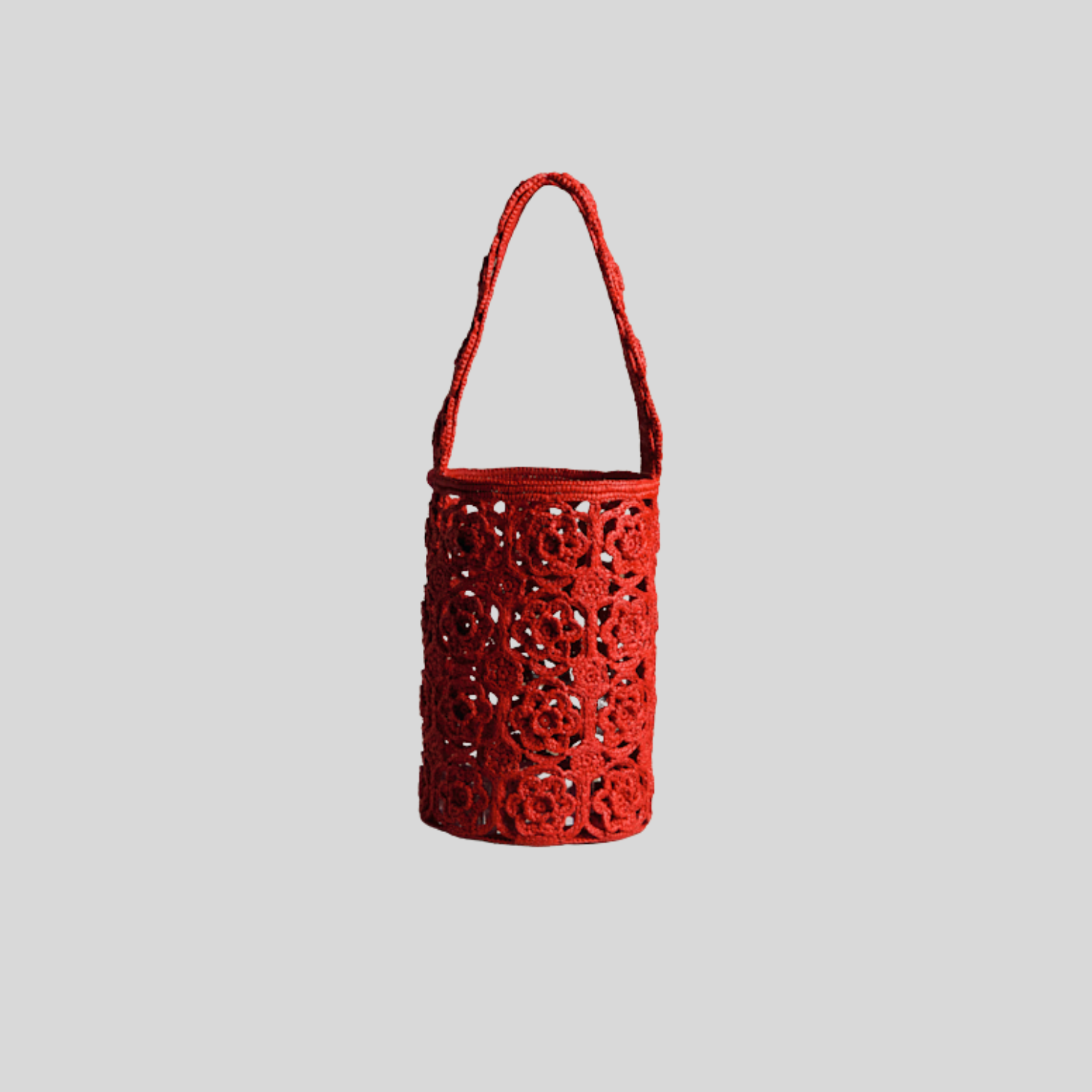 Sac seau rouge raphia petit sac , Sézane