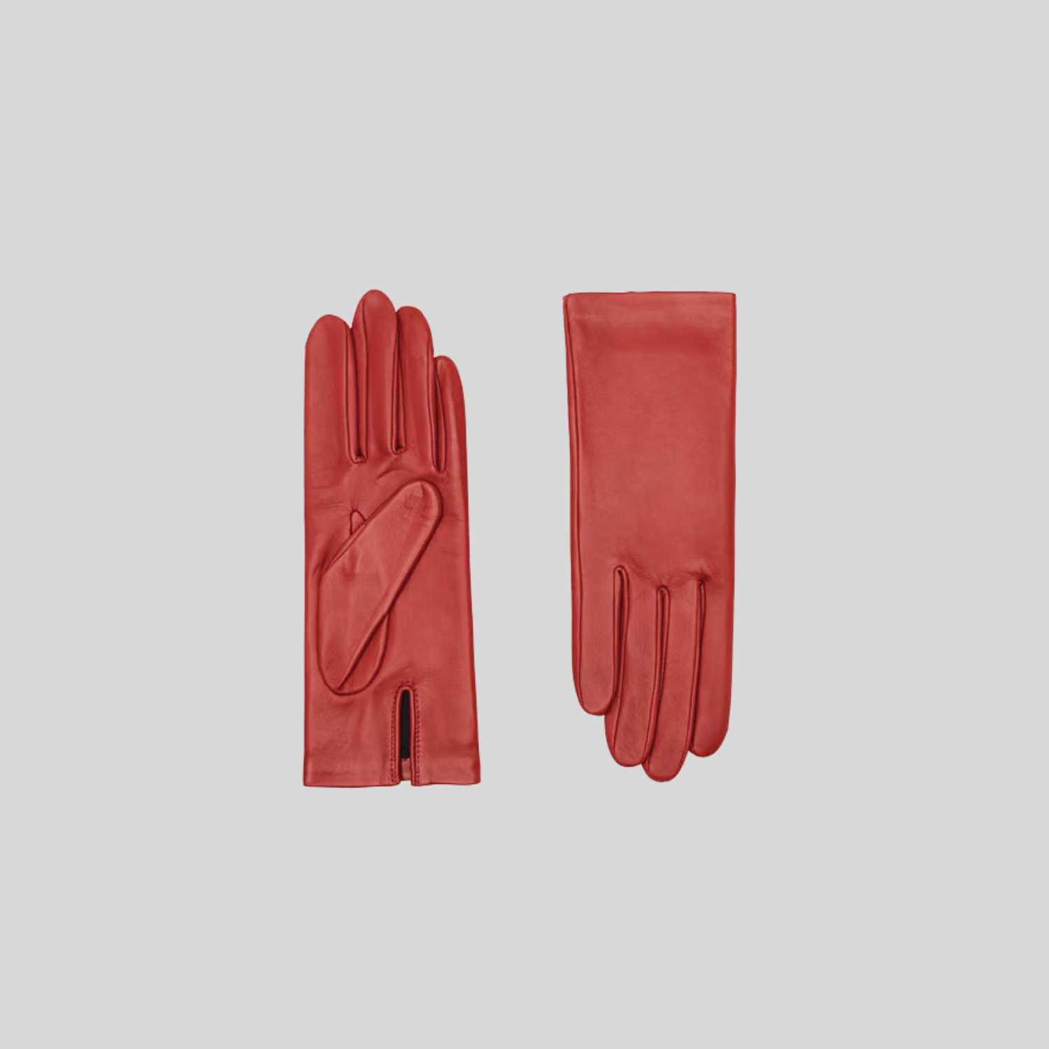 Gants rouges cuir femme Printemps 
