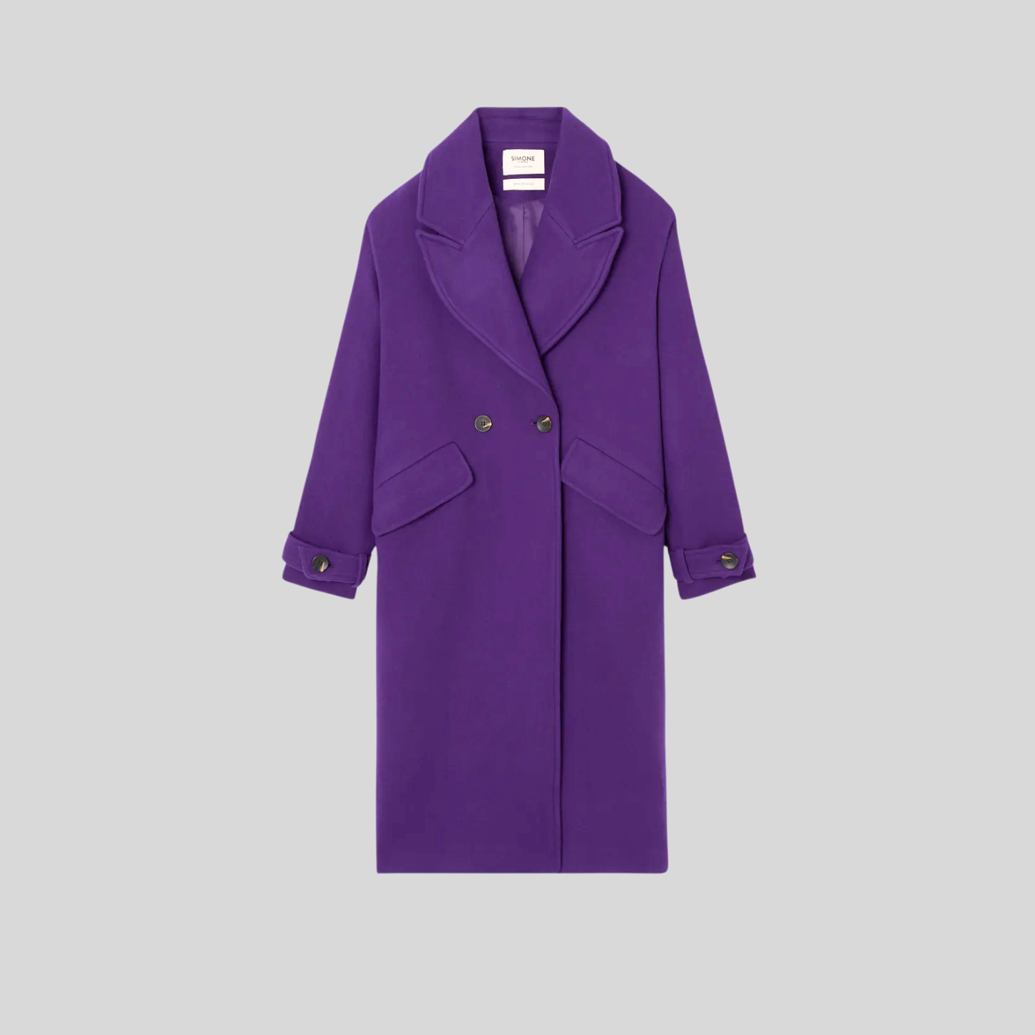 Manteau Violet long laine femme Promod