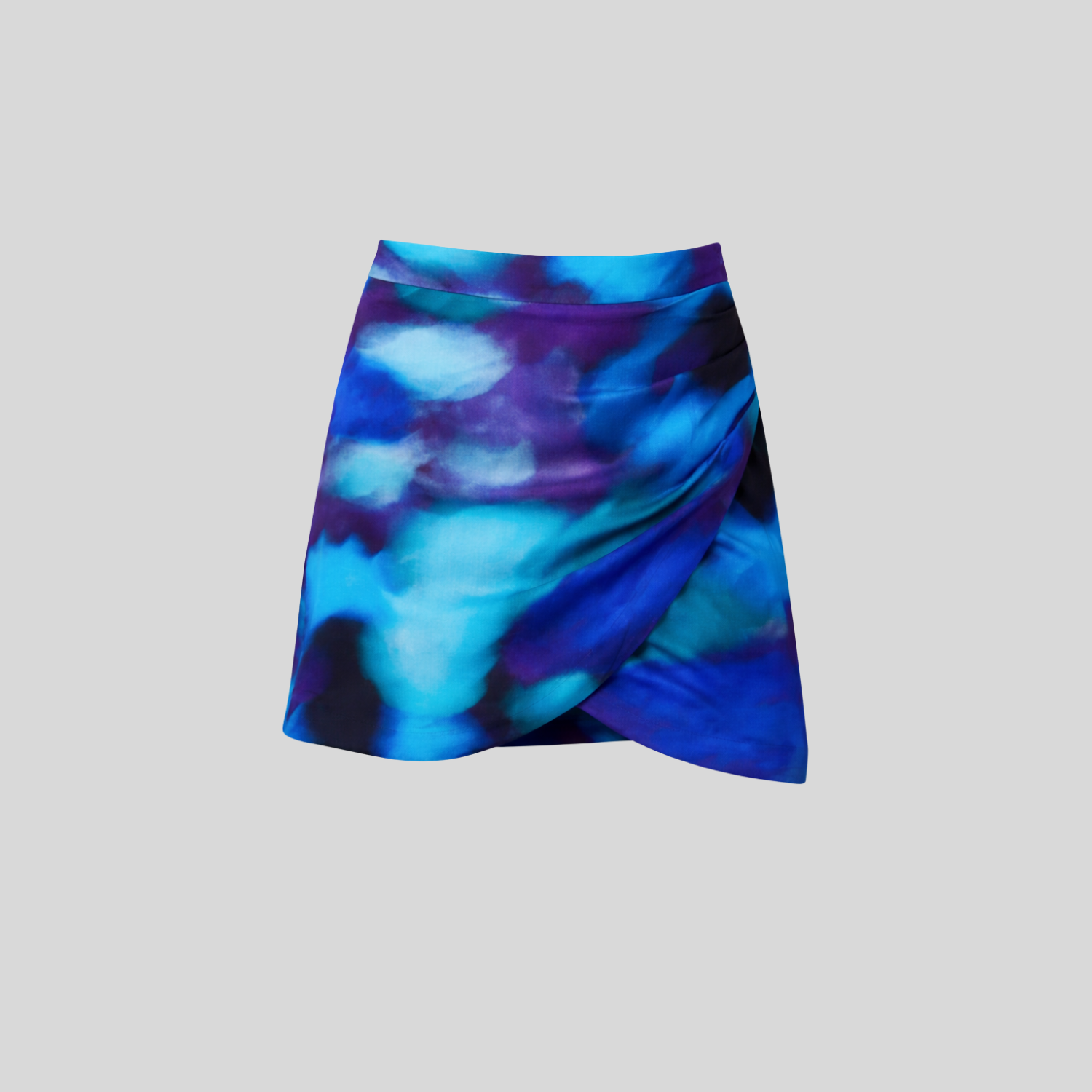 Jupe courte drapée bleu cobalt bleu turquoise bleu marine femme Soi Paris