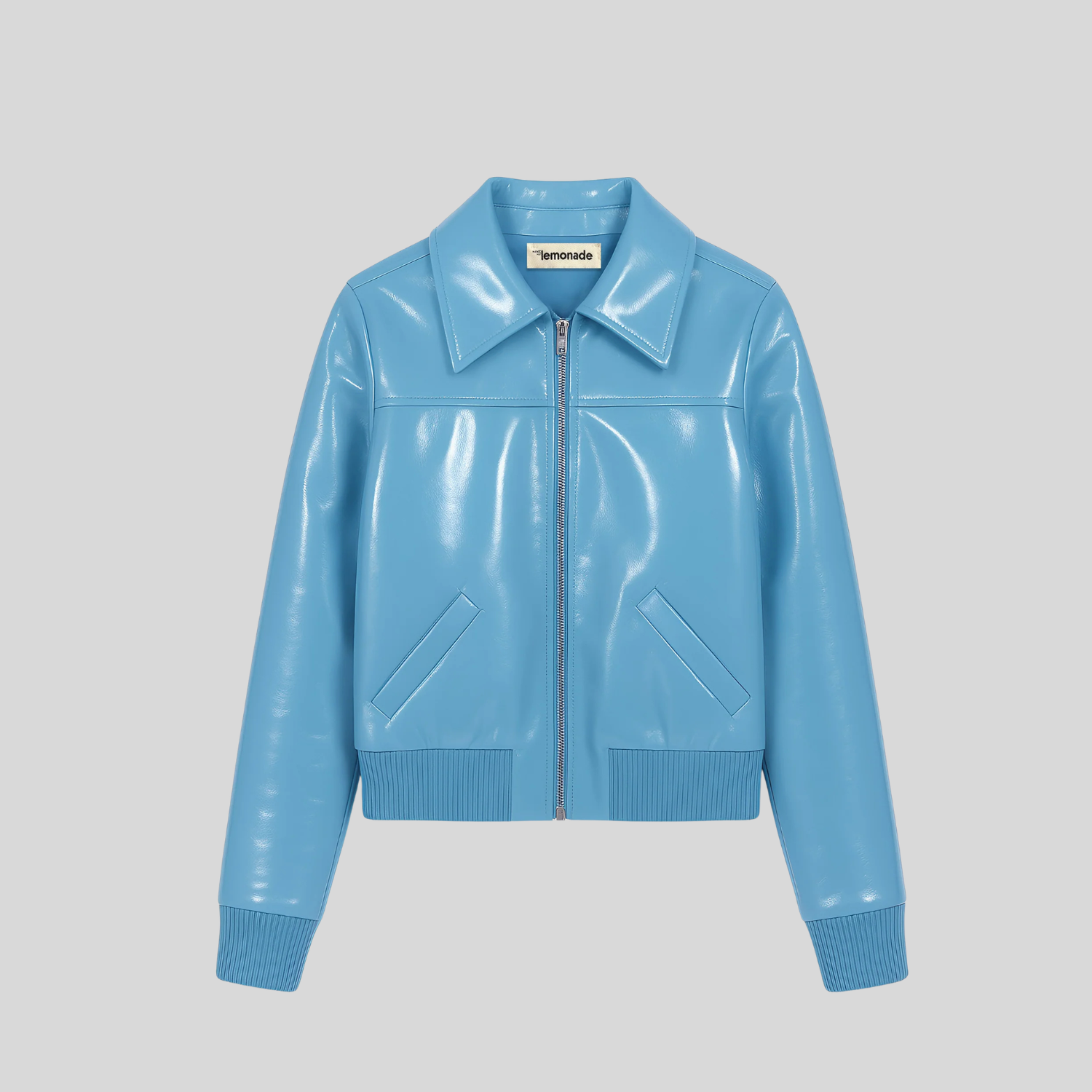 Veste blouson bombers vinyle bleu turquoise femme Make My Limonade