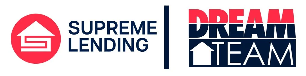 Logo featuring the words "SUPREME LENDING" and "DREAM TEAM" separated by a vertical line, with icons of a house and stylized arrows.