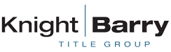 Logo of Knight Barry Title Group with black and blue text.