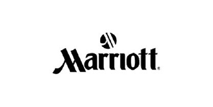 Marriott logo with stylized text and icon.