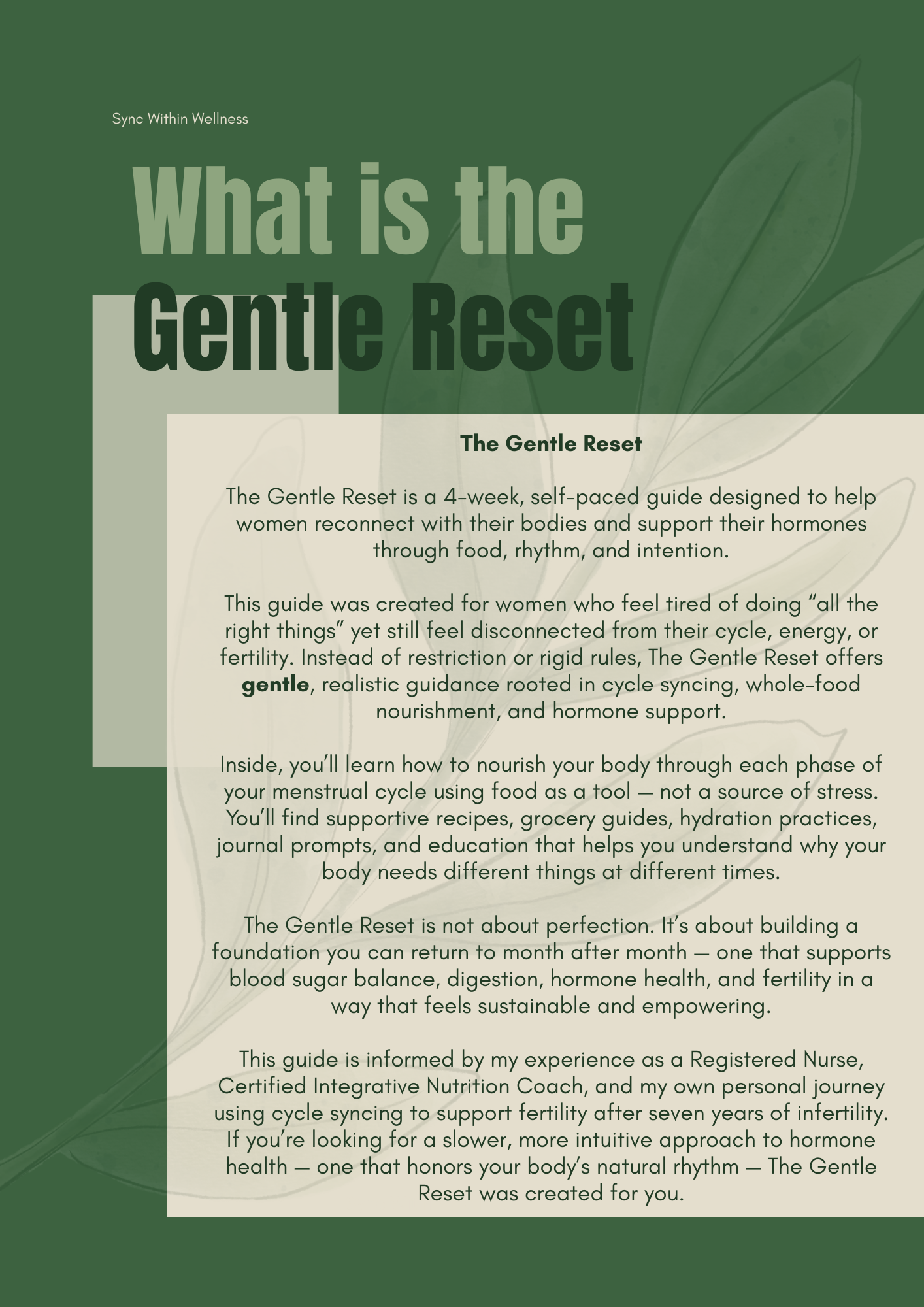 The Gentle Reset