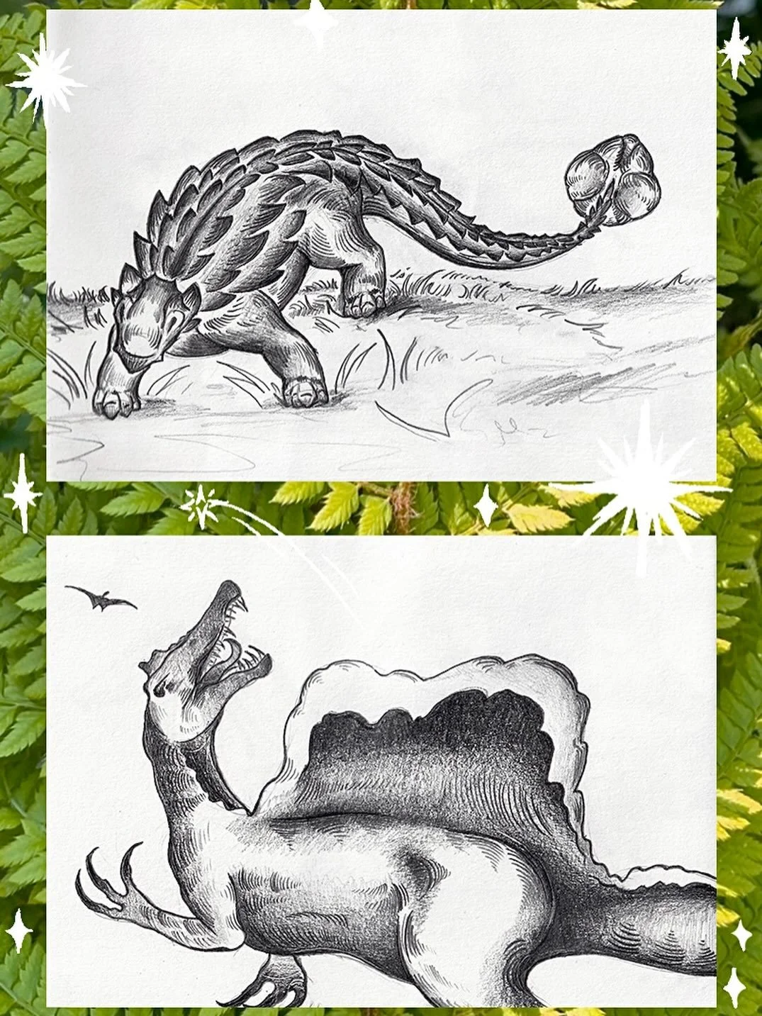 I offer you some rare sketchbook pages ~ Can you tell I&rsquo;ve been playing Path of Titans lately? 👀🩵 
-
-
-
-
#dinosaurs #sketchbook #paleoart
