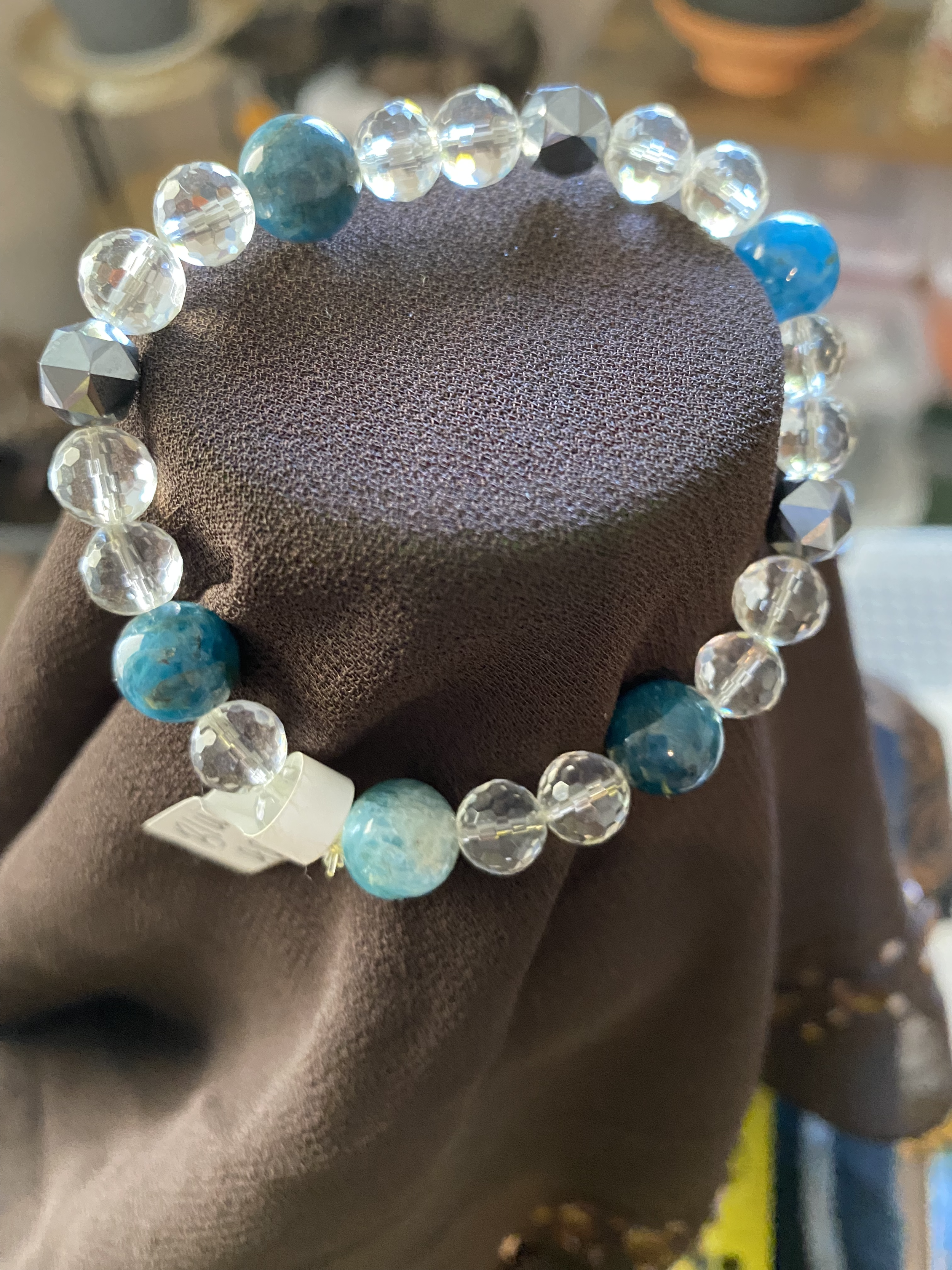 Blue Apatite & Quartz Crystal