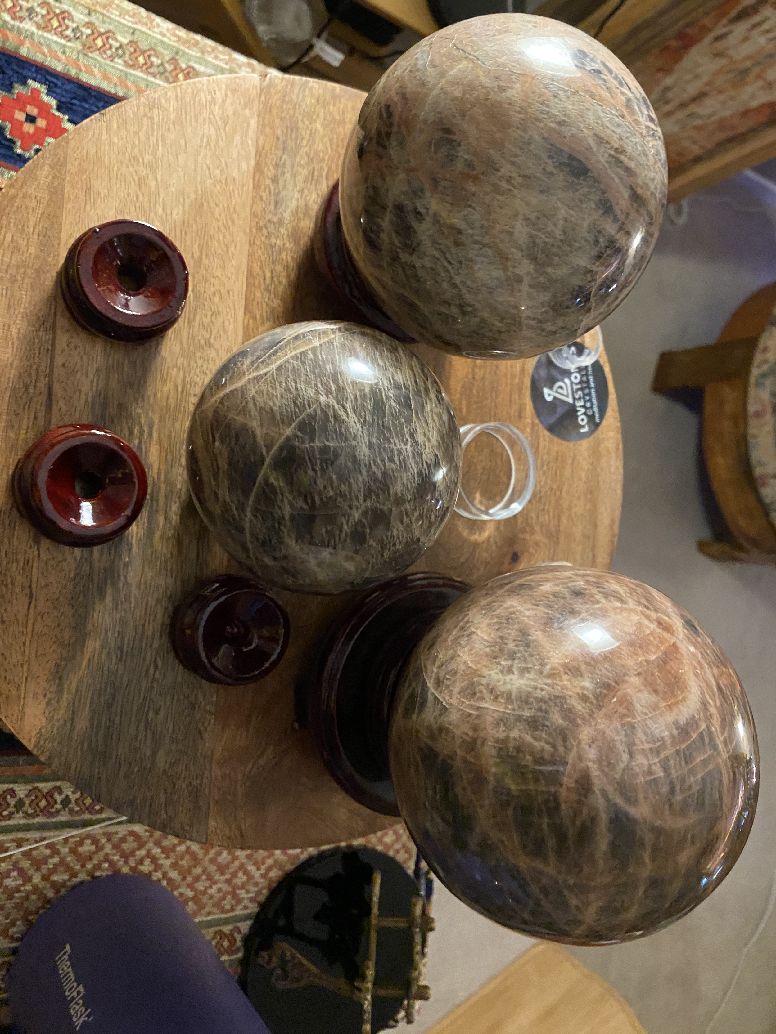 Black Moonstone Sphere 3 inch 3.5 inch & 4 Inches