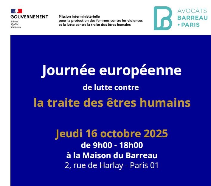 Journée européenne de lutte contre la traite des êtres humains 2025 Miprof  x  Barreau Paris