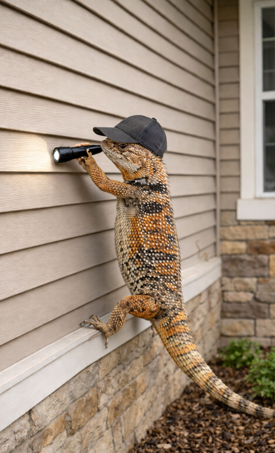 The desert lizard performing a thorough home inspection