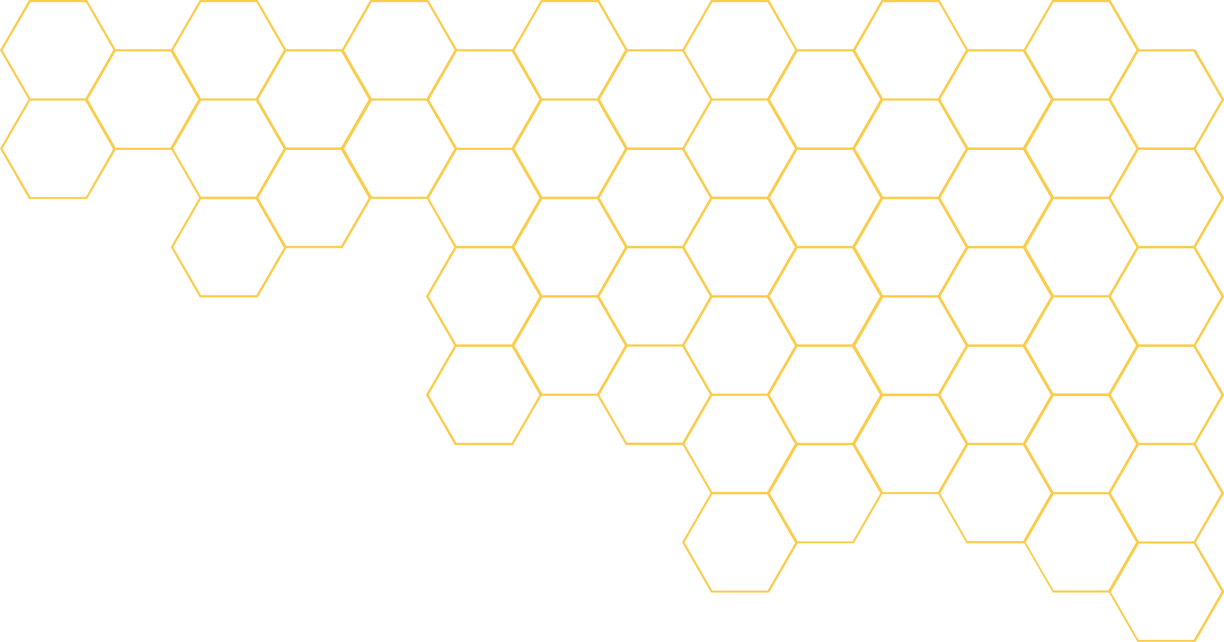 Black background with a pattern of gold hexagons arranged in a honeycomb pattern, with some hexagons missing on the left side.